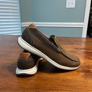 Florsheim Lakeside Moc Toe Slip-On shoe brown nubuck milled leather size 6.5
